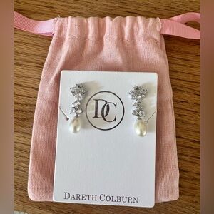 Dareth Colburn Silvia Bridal Pearl and CZ Earrings